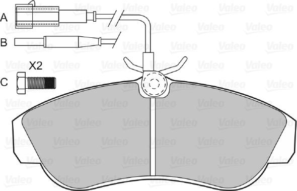 Valeo 598430 - Bremžu uzliku kompl., Disku bremzes ps1.lv