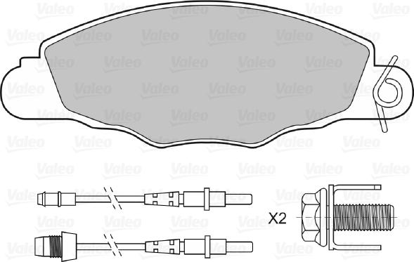 Valeo 598420 - Bremžu uzliku kompl., Disku bremzes ps1.lv