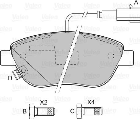 Valeo 598427 - Bremžu uzliku kompl., Disku bremzes ps1.lv