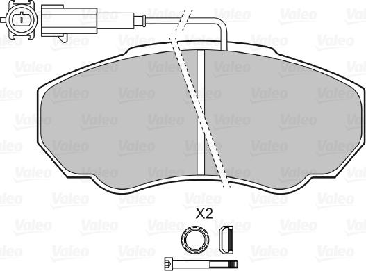 Valeo 598568 - Bremžu uzliku kompl., Disku bremzes ps1.lv