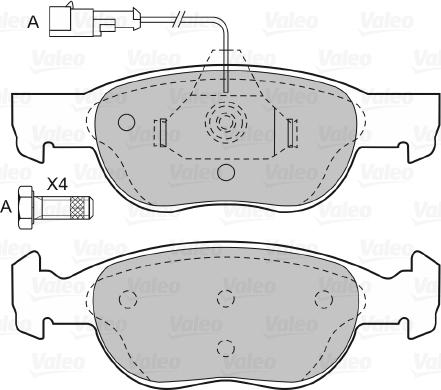 Valeo 598607 - Bremžu uzliku kompl., Disku bremzes ps1.lv