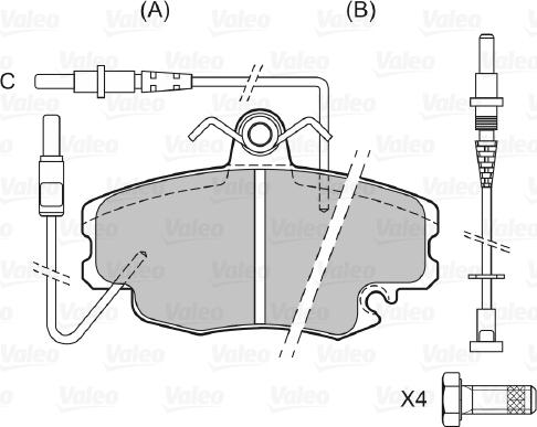 Valeo 598002 - Bremžu uzliku kompl., Disku bremzes ps1.lv