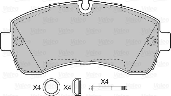 Valeo 598881 - Bremžu uzliku kompl., Disku bremzes ps1.lv