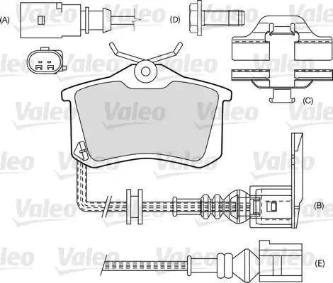 Valeo 598485 - Bremžu uzliku kompl., Disku bremzes ps1.lv