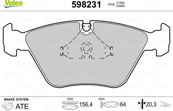 Valeo 598231 - Bremžu uzliku kompl., Disku bremzes ps1.lv