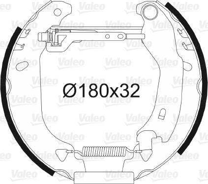 Valeo 554674 - Bremžu loku komplekts ps1.lv