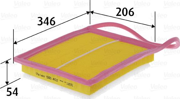 Valeo 585402 - Gaisa filtrs ps1.lv