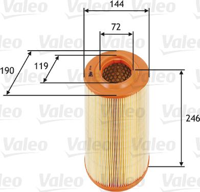 Valeo 585669 - Gaisa filtrs ps1.lv