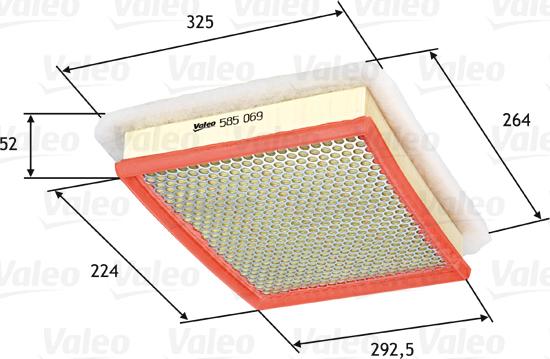 Valeo 585069 - Gaisa filtrs ps1.lv