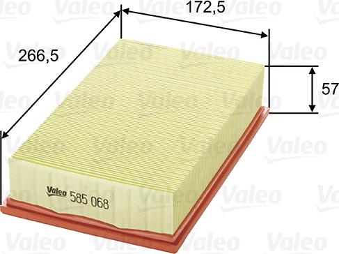 Valeo 585068 - Gaisa filtrs ps1.lv