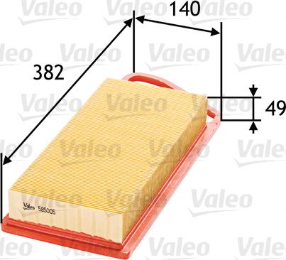 Valeo 585005 - Gaisa filtrs ps1.lv