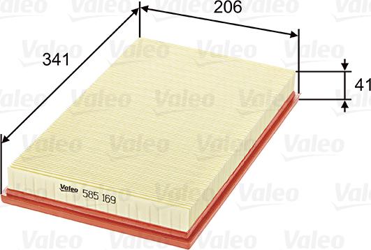 Valeo 585169 - Gaisa filtrs ps1.lv