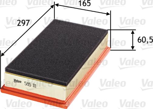 Valeo 585111 - Gaisa filtrs ps1.lv