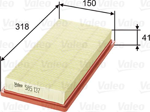 Valeo 585137 - Gaisa filtrs ps1.lv