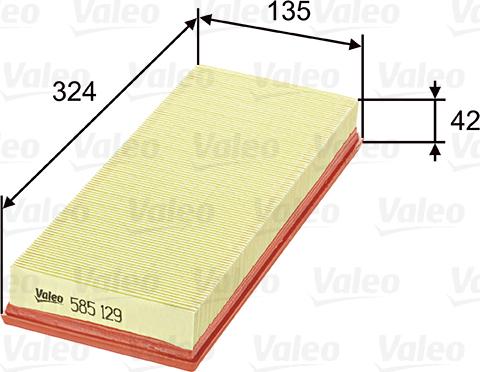 Valeo 585129 - Gaisa filtrs ps1.lv