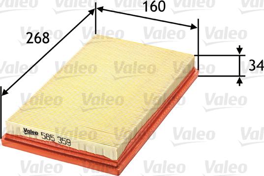 Valeo 585359 - Gaisa filtrs ps1.lv