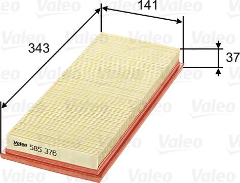 Valeo 585376 - Gaisa filtrs ps1.lv