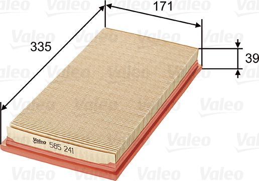 Valeo 585241 - Gaisa filtrs ps1.lv