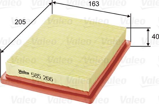 Valeo 585266 - Gaisa filtrs ps1.lv