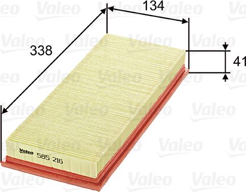 Valeo 585216 - Gaisa filtrs ps1.lv