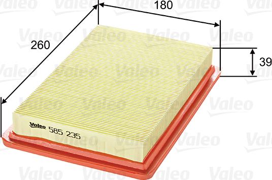 Valeo 585235 - Gaisa filtrs ps1.lv