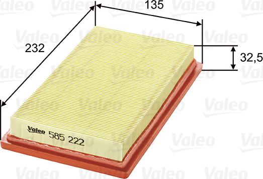 Valeo 585222 - Gaisa filtrs ps1.lv