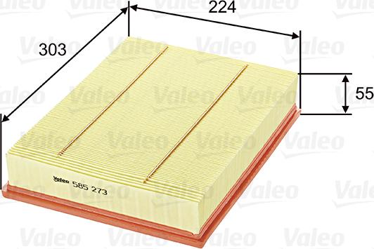 Valeo 585273 - Gaisa filtrs ps1.lv