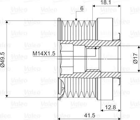 Valeo 588054 - Piedziņas skriemelis, Ģenerators ps1.lv