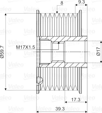 Valeo 588053 - Piedziņas skriemelis, Ģenerators ps1.lv