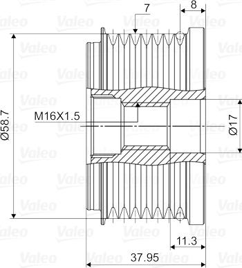 Valeo 588057 - Piedziņas skriemelis, Ģenerators ps1.lv