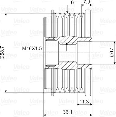 Valeo 588033 - Piedziņas skriemelis, Ģenerators ps1.lv