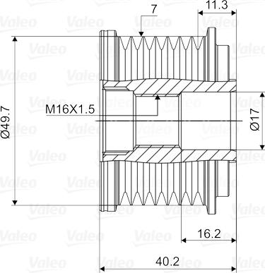 Valeo 588105 - Piedziņas skriemelis, Ģenerators ps1.lv