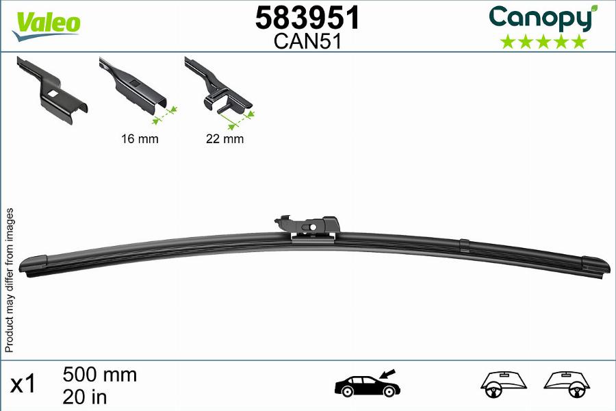 Valeo 583951 - Stikla tīrītāja slotiņa ps1.lv