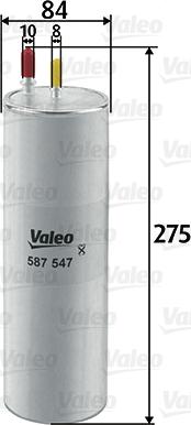 Valeo 587547 - Degvielas filtrs ps1.lv