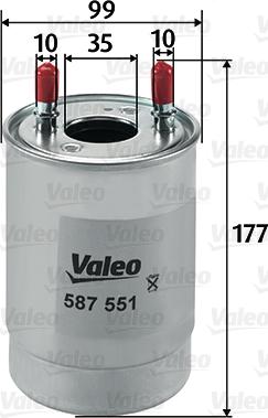 Valeo 587551 - Degvielas filtrs ps1.lv