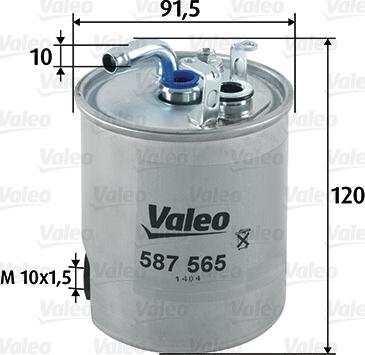 Valeo 587565 - Degvielas filtrs ps1.lv