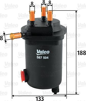 Valeo 587504 - Degvielas filtrs ps1.lv