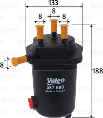 Valeo 587580 - Degvielas filtrs ps1.lv