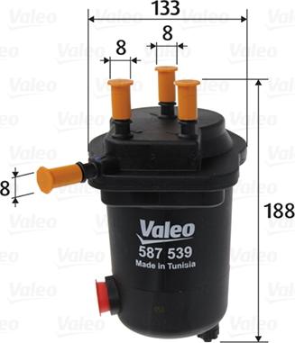 Valeo 587539 - Degvielas filtrs ps1.lv