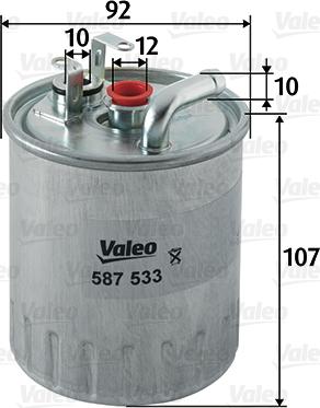 Valeo 587533 - Degvielas filtrs ps1.lv