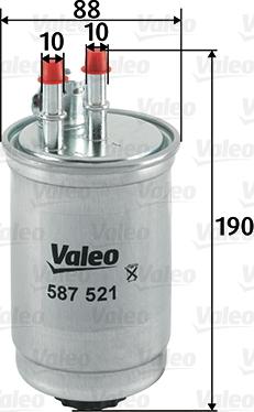 Valeo 587521 - Degvielas filtrs ps1.lv