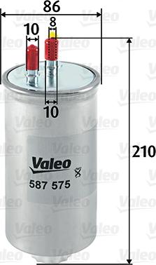 Valeo 587575 - Degvielas filtrs ps1.lv