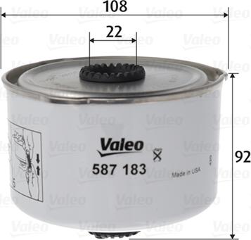 Valeo 587183 - Degvielas filtrs ps1.lv