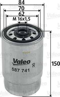 Valeo 587741 - Degvielas filtrs ps1.lv