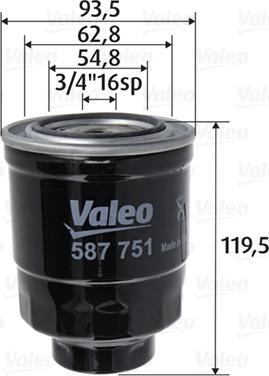 Valeo 587751 - Degvielas filtrs ps1.lv