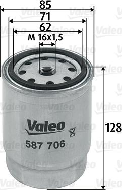 Valeo 587706 - Degvielas filtrs ps1.lv