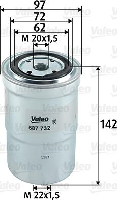 Valeo 587732 - Degvielas filtrs ps1.lv