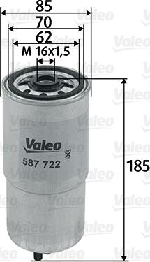 Valeo 587722 - Degvielas filtrs ps1.lv