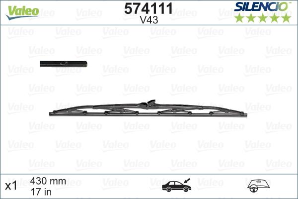 Valeo 574111 - Stikla tīrītāja slotiņa ps1.lv