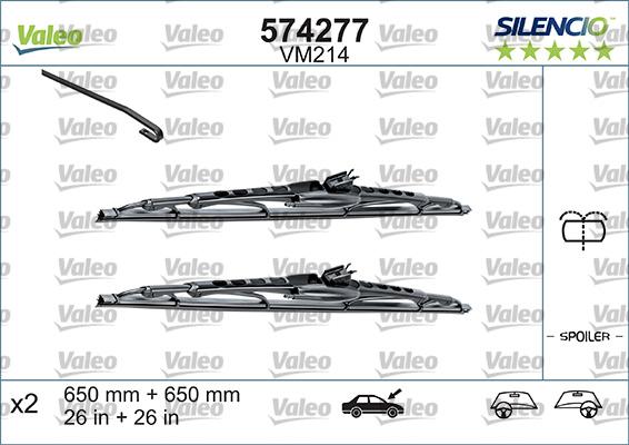 Valeo 574292 - Stikla tīrītāja slotiņa ps1.lv